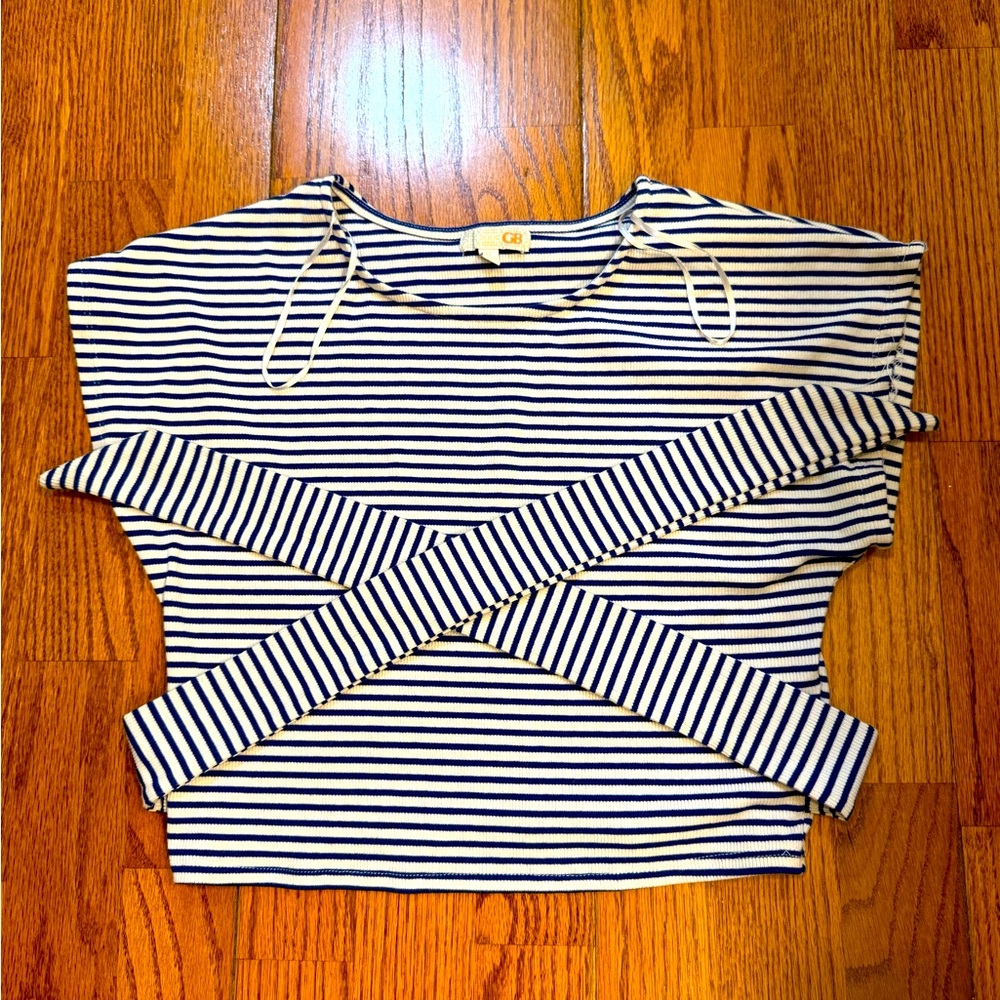 💜 3/$15 GB Horizontal blue stripes top with strap